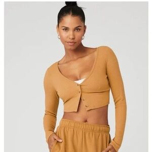 Alo Yoga Whisper Cardigan Toffee